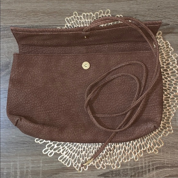 Large Leather Wrap Clutch | Snap Closure - Picture 2 of 8